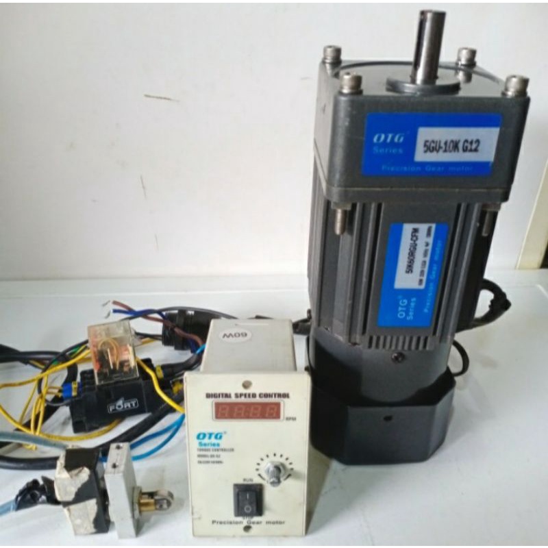 Ac Motor Gearbox 220V 60W Ratio 1:10 lengkap Sama Speed Controller