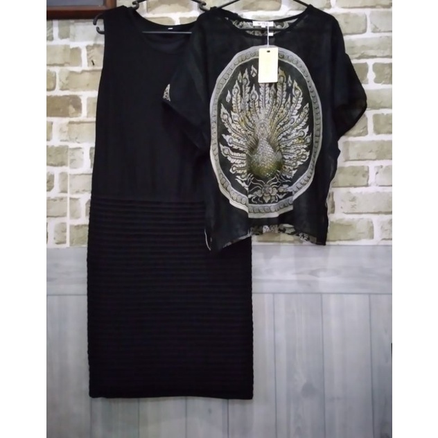 Dress wanita/gaun wanita 1set 2pcs brand VR2 (BARU)