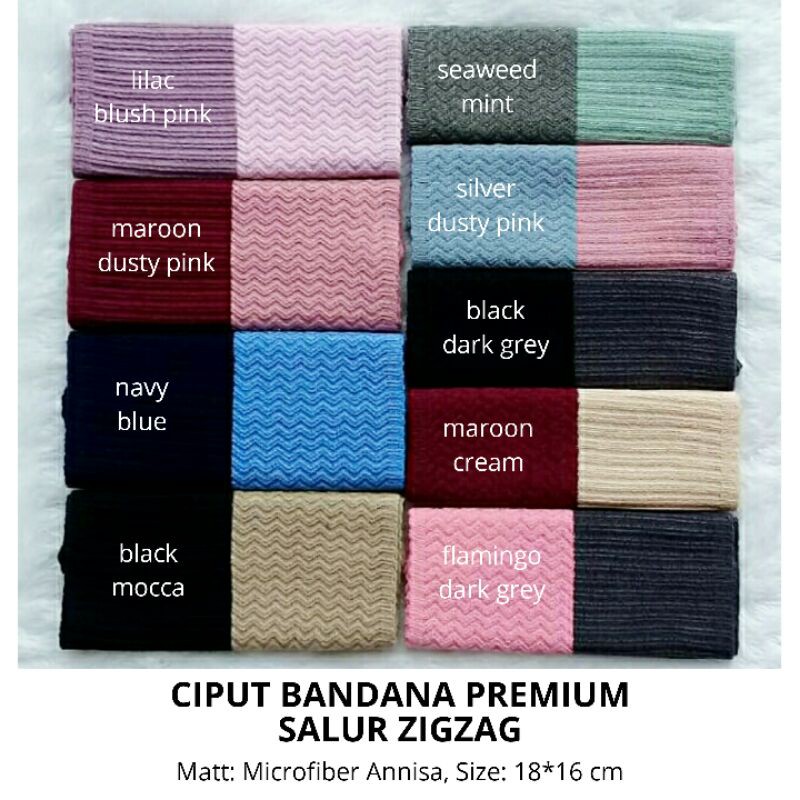 Ciput Bandana Premium Salur Zigzag 2 Warna Microfiber Annisa Ori