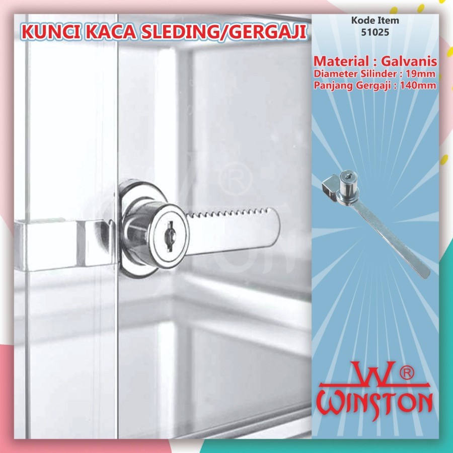 Kunci Gergaji lemari kaca geser / Kunci Kaca saw Etalase Sliding Geser