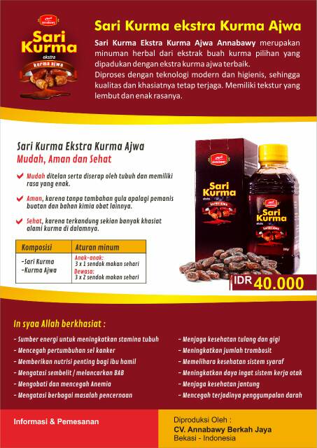 Sari Kurma Extra Kurma Ajwa Annabawy Original