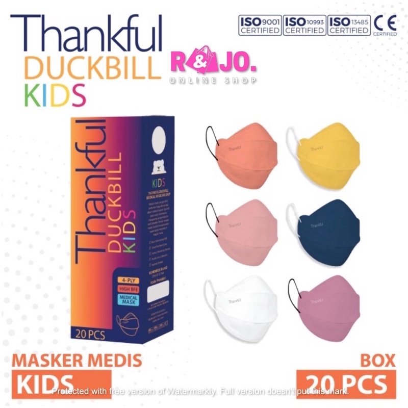 Masker Thankful Duckbill Kids Masker Medis 4ply isi 20 pcs