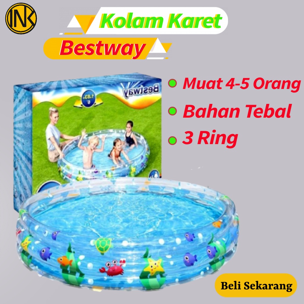 KOLAM BAK RENANG KARET KELUARGA ANAKSPA  BABY BAYI MANDI BERMAIN UKURAN JUMBO BESAR BALON TEBAL