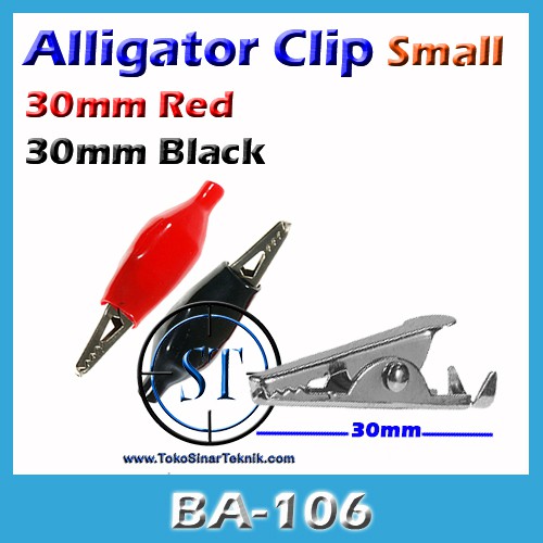 Capit Buaya Alligator Clip Kecil  Set Merah Hitam Accu Aki Mini 30mm BA-106