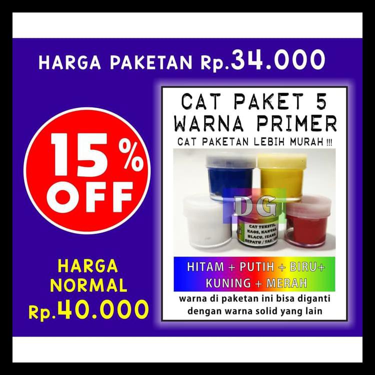 

COD CAT TEKSTIL / LUKIS UTK KAOS / KANVAS / TAS / SEPATU - PAKET 5 WARNA KODE 1347