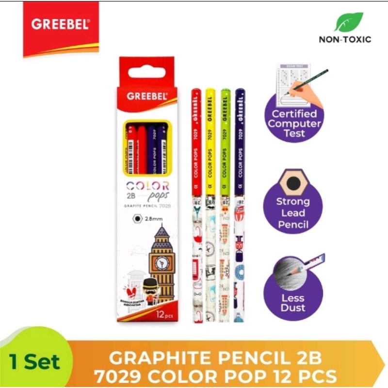 

N_S_Y Pensil Greebel 2B edisi baru color pops 2.8mm
