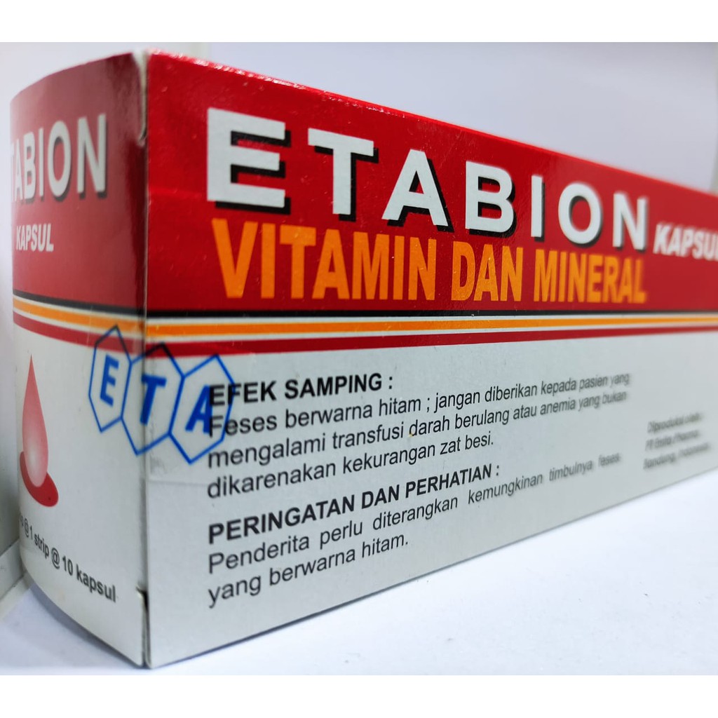 Etabion Box 100 Kapsul / Vitamin Penambah Darah / Meningkatkan produksi Sel Darah di Tubuh