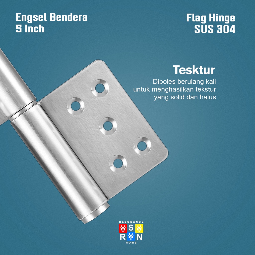 Engsel Pintu Bendera Stainless 5 Inci / Engsel Cabut Resonance Home