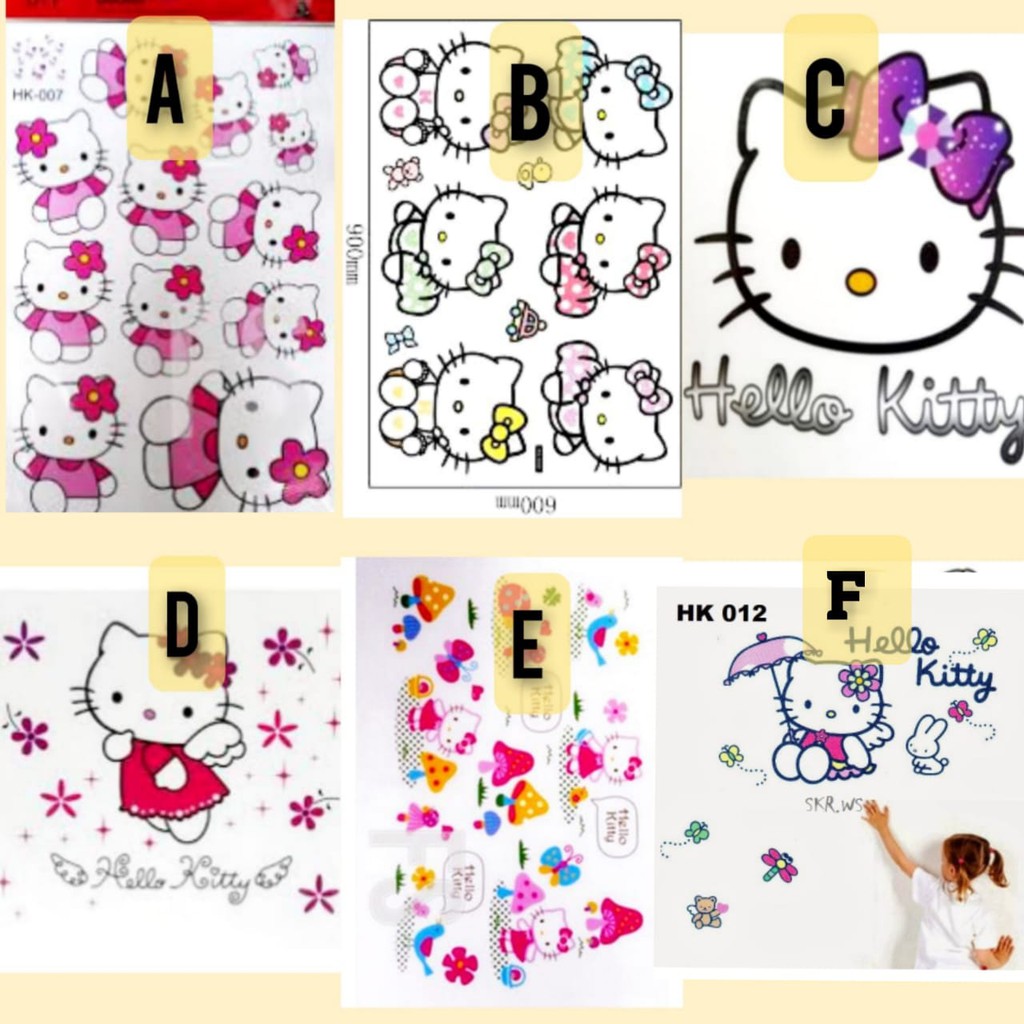 [GD] STICKER HELLO KITTY ANAK CEWEK HELO KITY HK SEPEDA BABY DINDING TEMBOK KAMAR ANAK WALLSTICKER
