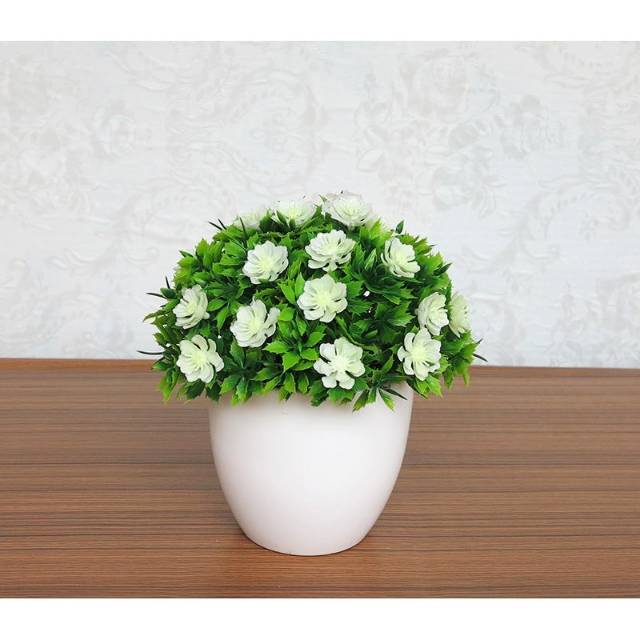 Bundara.id Pr-596 ( Size 15x14 ) Bunga hias + pot cantik/bonsai kembang import