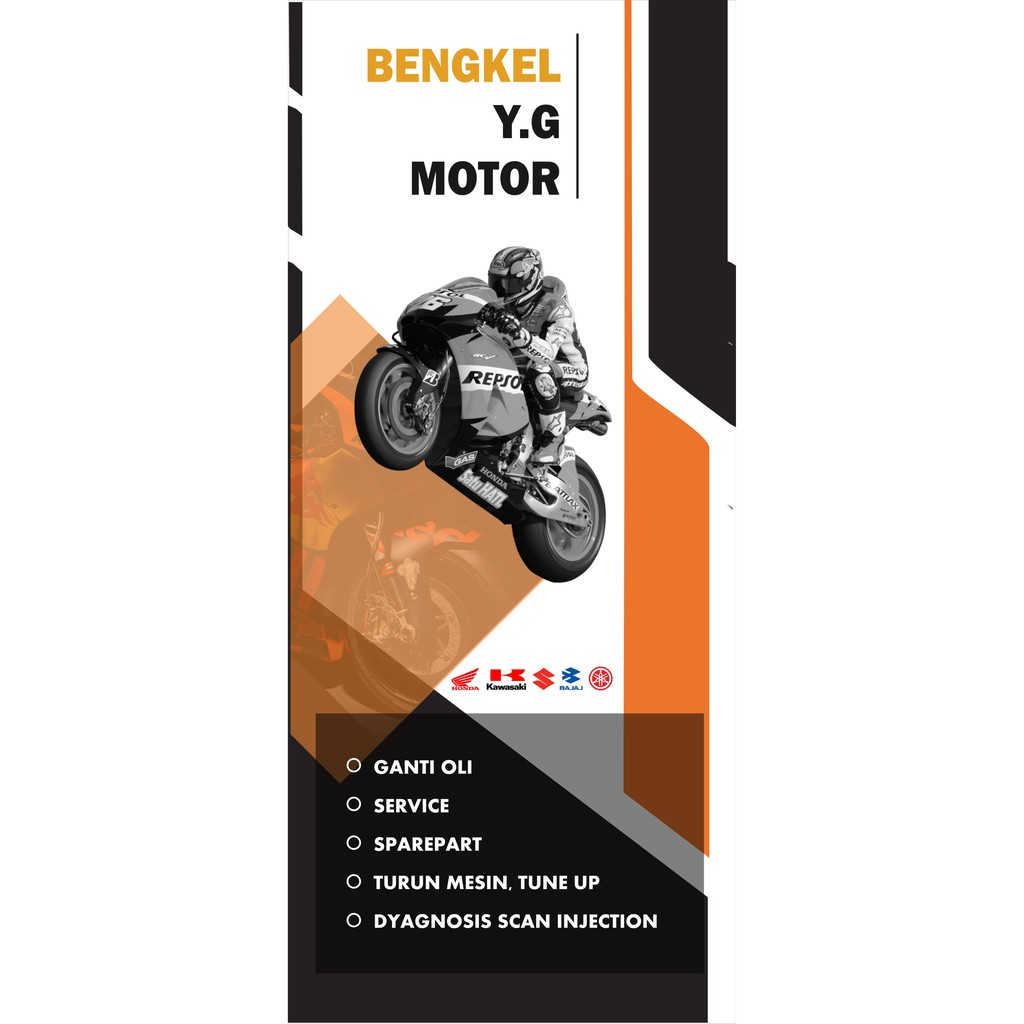 12+ Desain Spanduk Bengkel Motor Racing Background