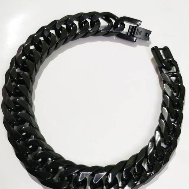 Gelang rantai titanium hitam