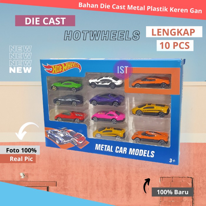 Mainan Anak Cowok Laki Laki Diecast 10 PCS Die Cast DC Mobil Mobilan Hotwheels Hot wheels BT177