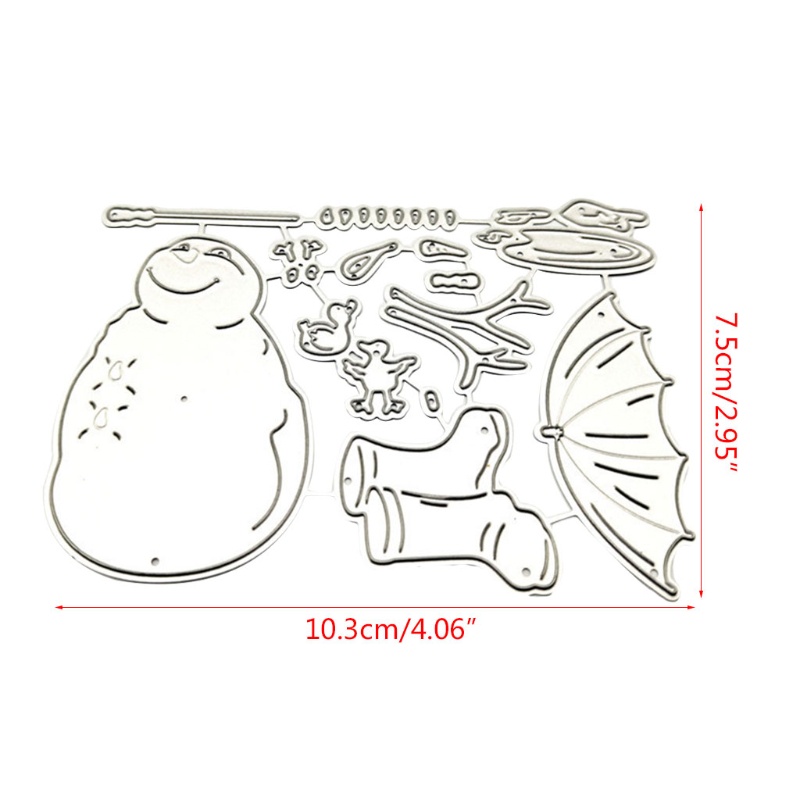 Cetakan Stensil Cutting Dies Motif Snowman Natal Bahan Metal Untuk Scrapbook / Craft DIY / Embossing