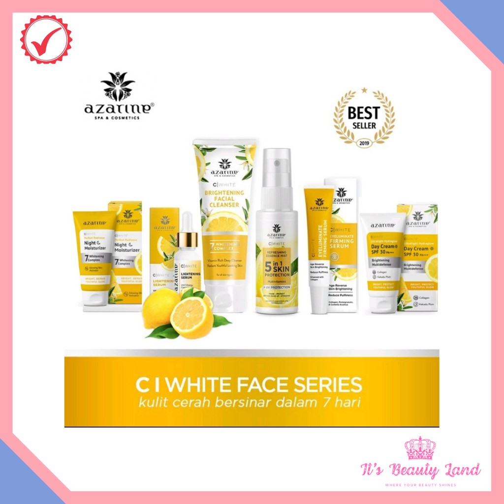 Azarine C White Series & Essence Mist  Paket Wajah Whitening  Anti Flek  Lightening C Serum
