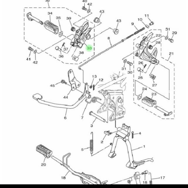 Breket dudukan footstep belakang kanan Jupiter z robot 2010-2012 ori