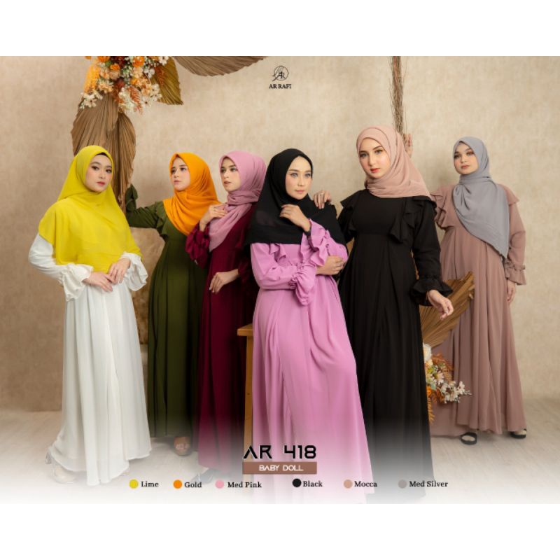 Arrafi Hijab Kode Ar 418 | kerudung jilbab segiempat polos terbaru Arrafi