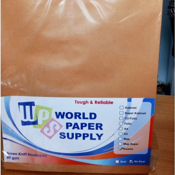 

♞ KHUSUS GOSEND!!! Amplop Coklat Ukuran Kwarto WPS ( 21 x 27 cm ) ✿