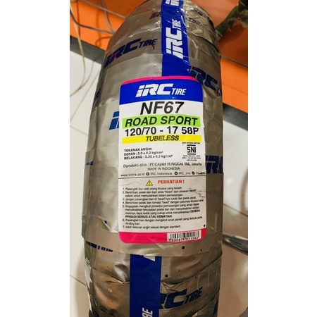 Ban Luar IRC NF 67 120/  70 - 17 TL 58 P _ Tubeless Ring 17