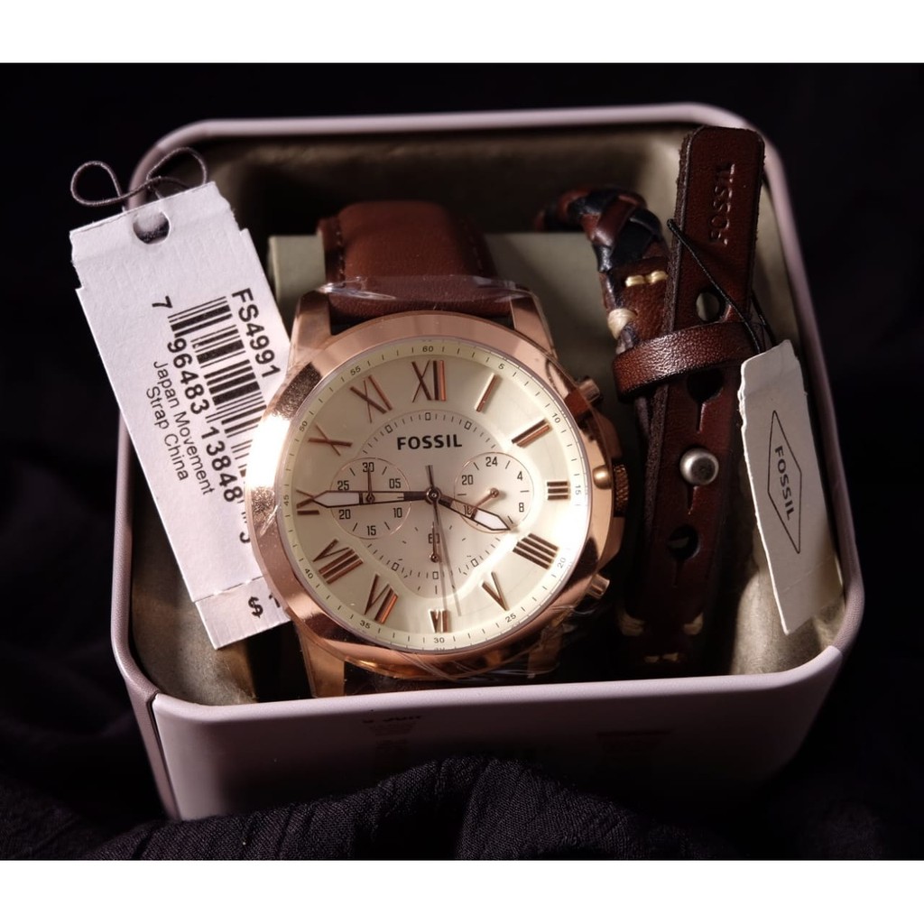 Original FS FS4991 Set Gelang. Jam Tangan Pria.