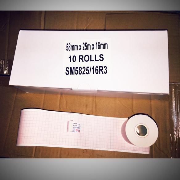 ♖ Kertas ekg roll / 58mm x 25m / kertas ekg / ecg paper / ecg paper roll / kertas BLT / kertas ekg g