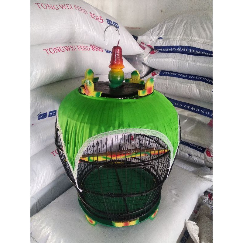 Sangkar Kurungan Burung Derkuku Puter Variasi Kain WP1