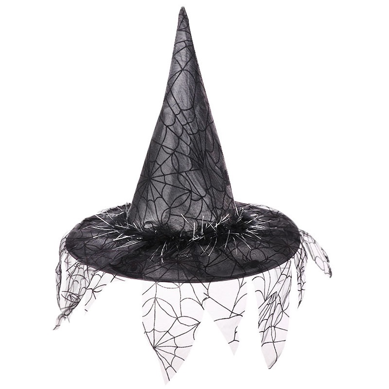 Topi Penyihir Bahan mesh Untuk Halloween