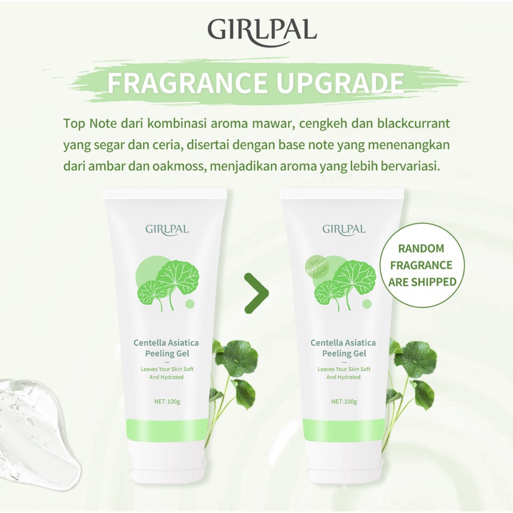 GIRLPAL Centella Asiatica Peeling Gel 100g Facial Glowing Blackhead Cleaner Body Exfoliating Mencerahkan Dan Mengangkat Sel Kulit Mati