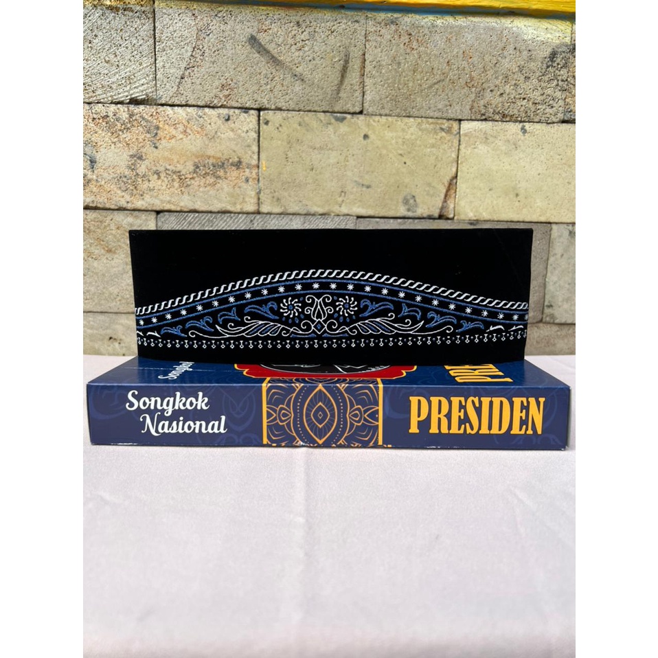 PECI DEWASA SONGKOK KOPIYAH BATIK BORDIR BIRU ORIGINAL BEST SELLER