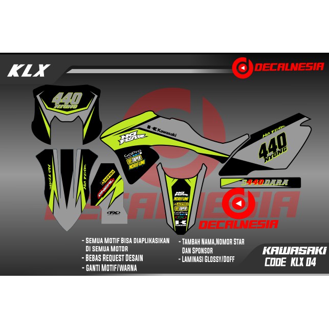 Custom Stiker KLX/Stiker KLX  BF//Stiker KLX DTRACKER/Decal KLX BF/Stiker KLX G Full Body