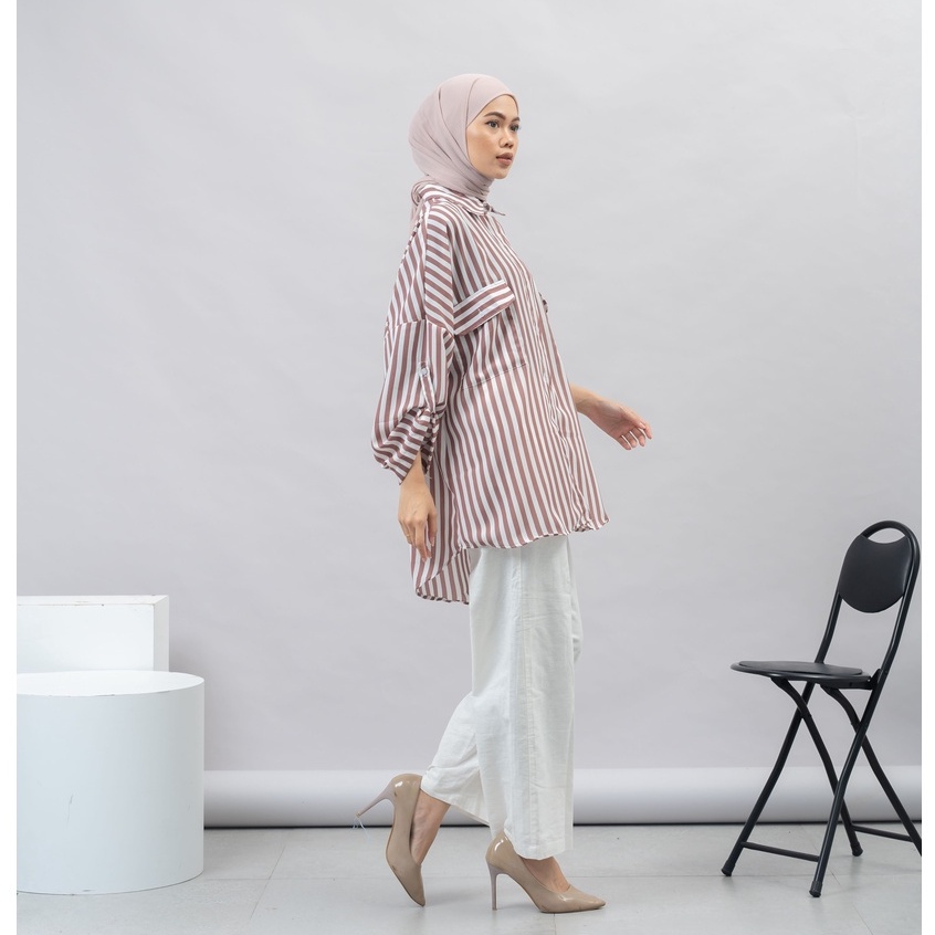 KEMEJA NATHA SALUR PREMIUM WOLFIS SHIRT BTS B383