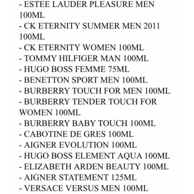 PARFUM ORIGINAL REJECT