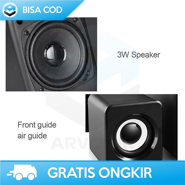 SPEAKER STEREO SUBWOOFER SPEAKER TAFFWARE USB POWER 3W5 V/0.6A D-203