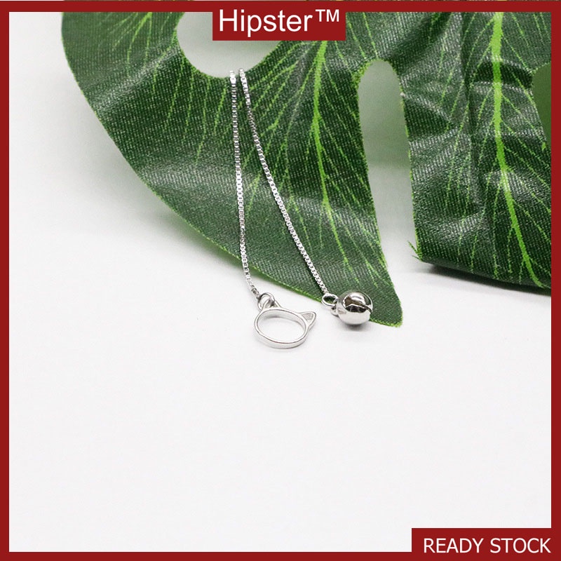 Design Personality Fashionable Asymmetric Long Simple Silver Earrings