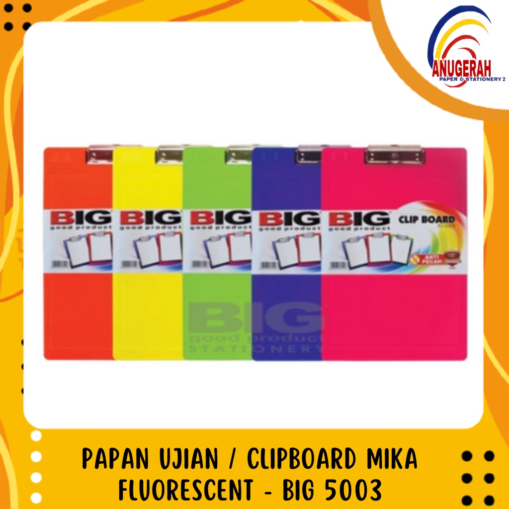 

PAPAN UJIAN / CLIPBOARD MIKA FLUORESCENT - BIG 5003 (PCS)