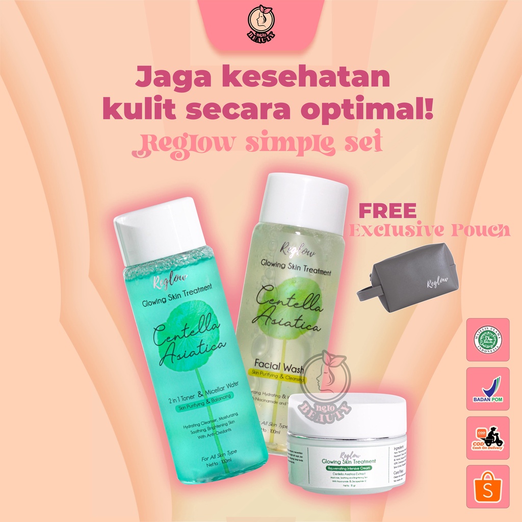 Jual Reglow Simple Set Paket Skincare Kecantikan Treatment Original Pembersih Pelembab Pencerah 7862