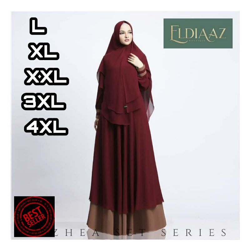 Jual Gamis Syari Jumbo Alzhea Size L XL XXL XXXL 3XL Gamis Jumbo Modern