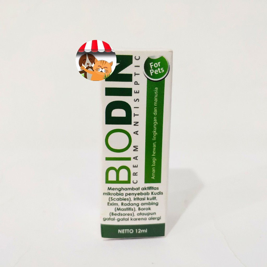 Biodin Antiseptik 12ml- Obat Tetes Scabies Demodex Luka Borok Hewan