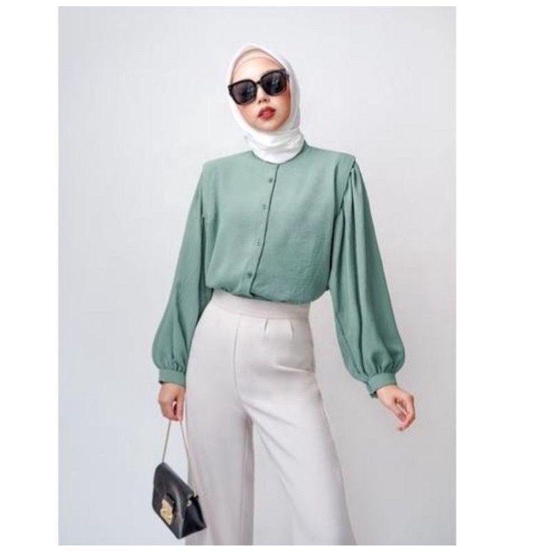(BISA COD) BLOUSE CRINKLE AIRFLOW // ATASAN WANITA RAYON CRINKEL