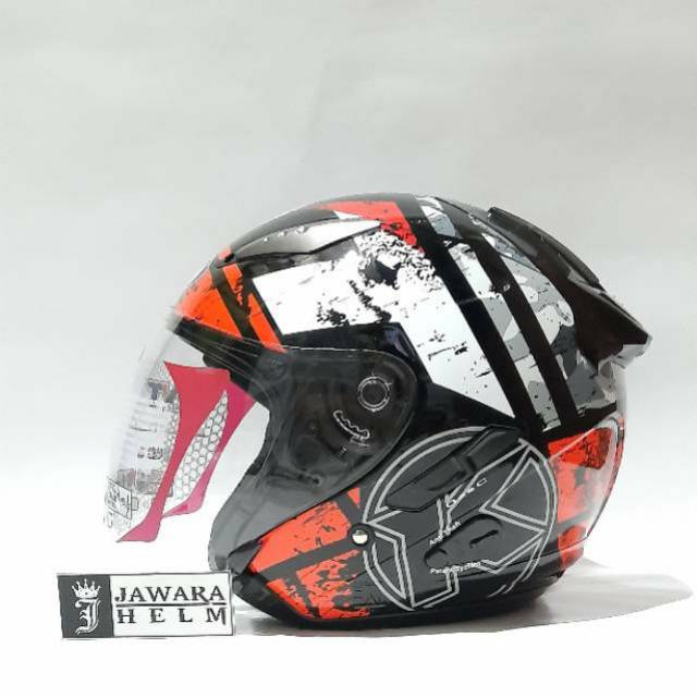 HELM KYT GALAXY MOTIF 5 BALACK RED FLUO