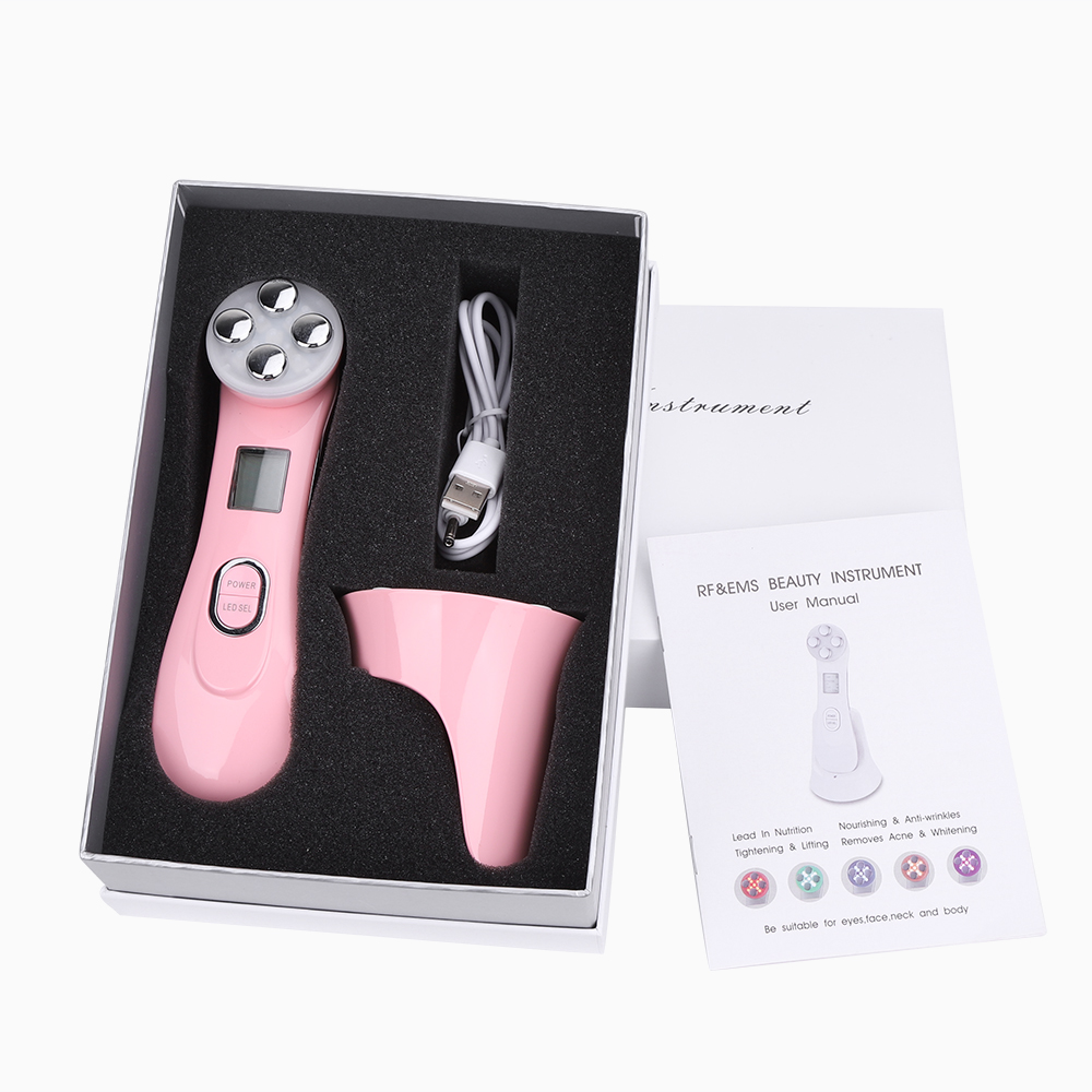 RF EMS 5 in1 Penghilang Kerut Mesin Pengencang Kulit Frekuensi Radio LED Beauty Face Mesotherapy