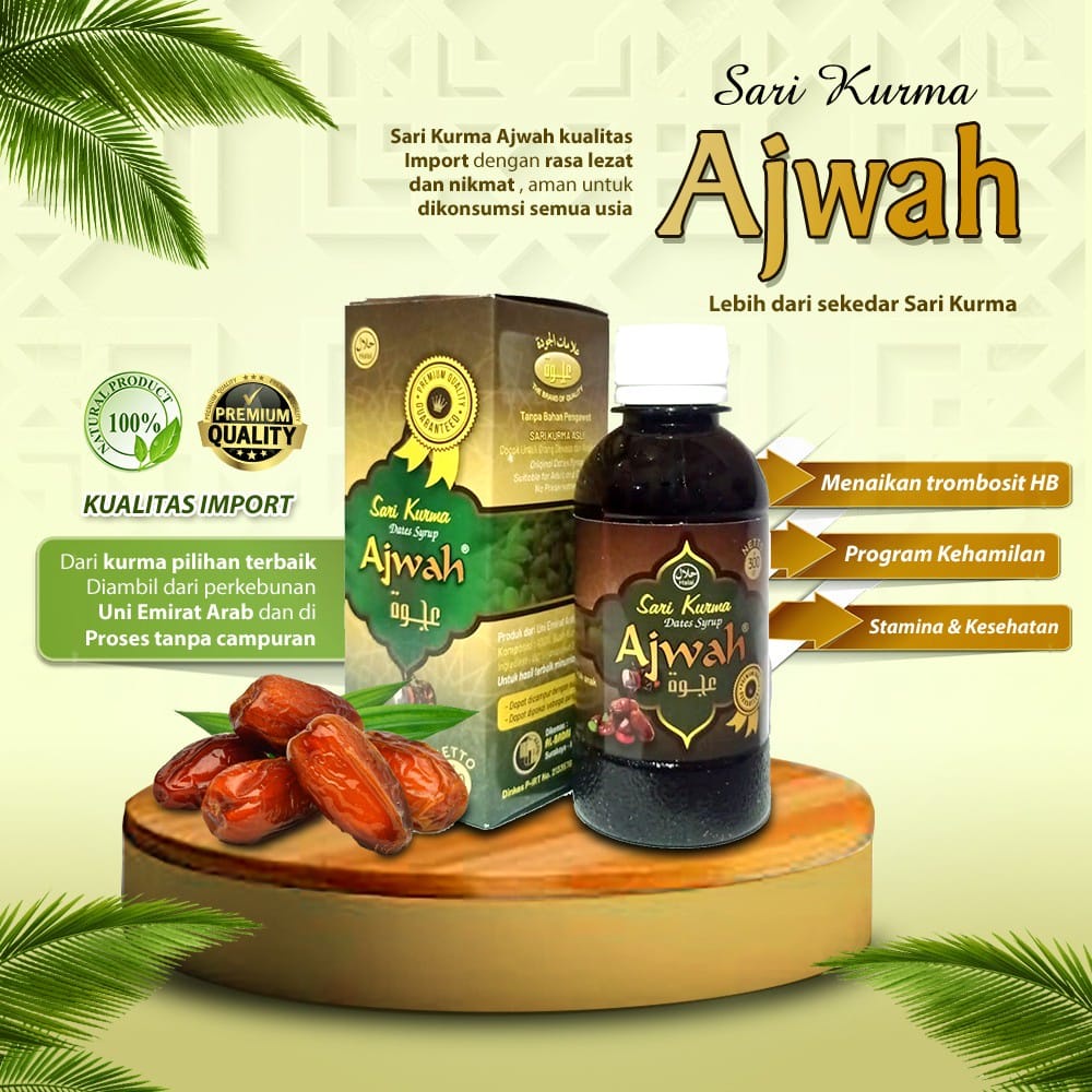 Sari Kurma Ajwah Kualitas Impor Sari Kurma ajwa Asli Tanpa Campuran Asli Uni Emirate Arab