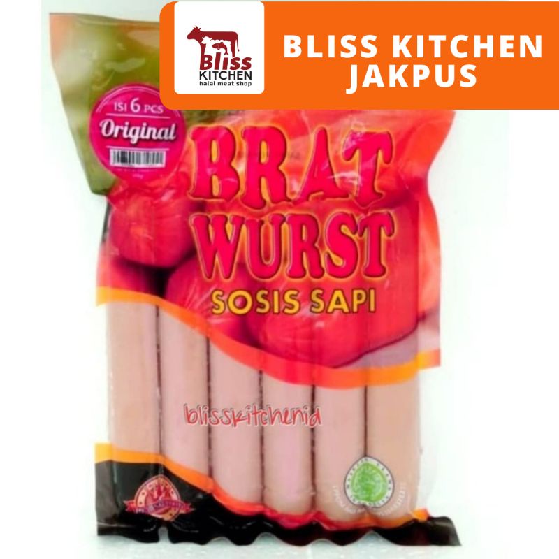 

Sosis Sapi Bratwurst King Food 500gr / Bratwurst Beef Sausage Original