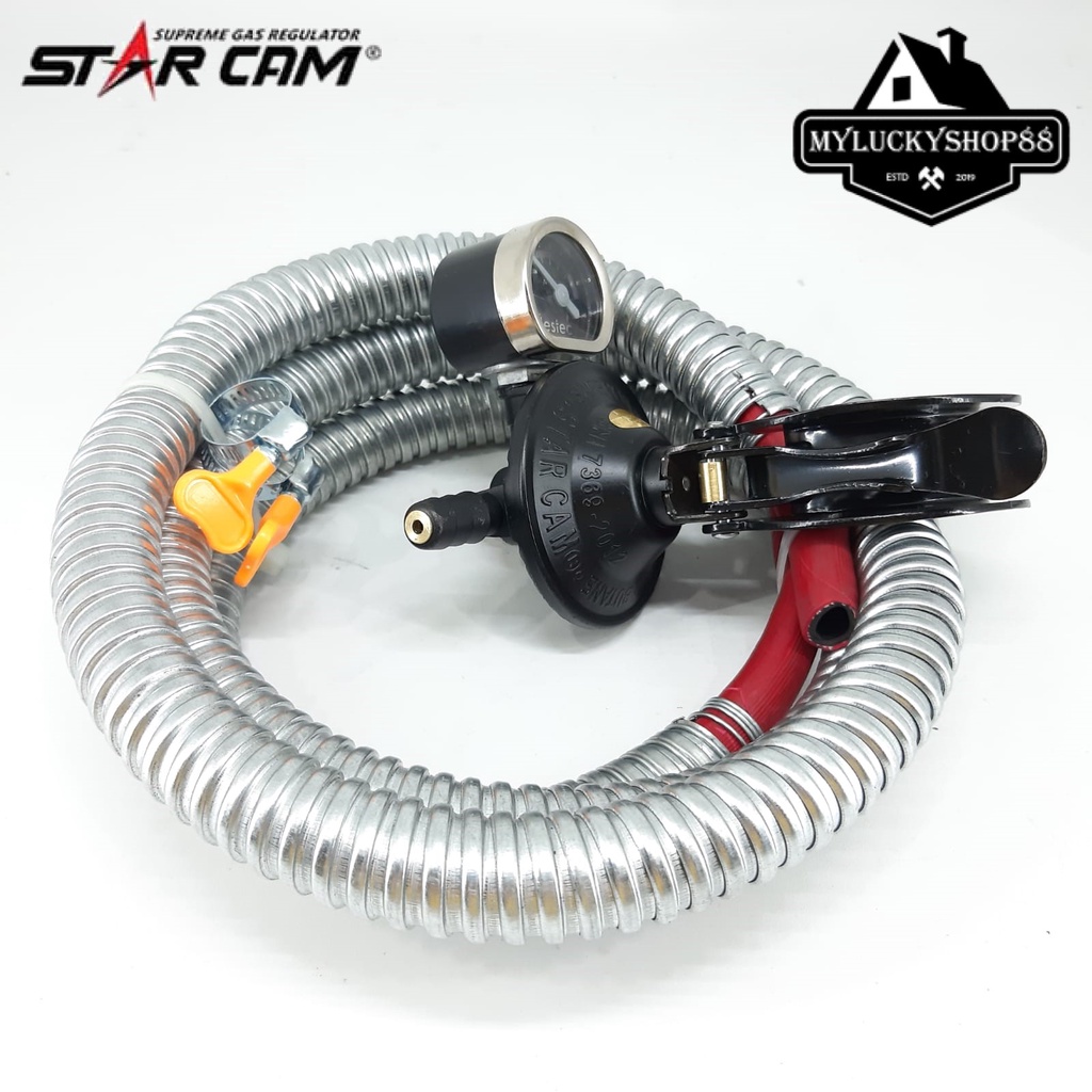 Regulator Gas Star Cam SC-23MSS / SC23MSS Paket Meter dan Selang SC-T12RMS SCT12RMS SC-T-12-RMS