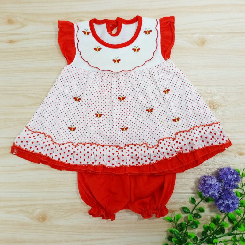 Ss#1004 Setelan Bayi 0-9bulan / Dress Baby bahan kaus