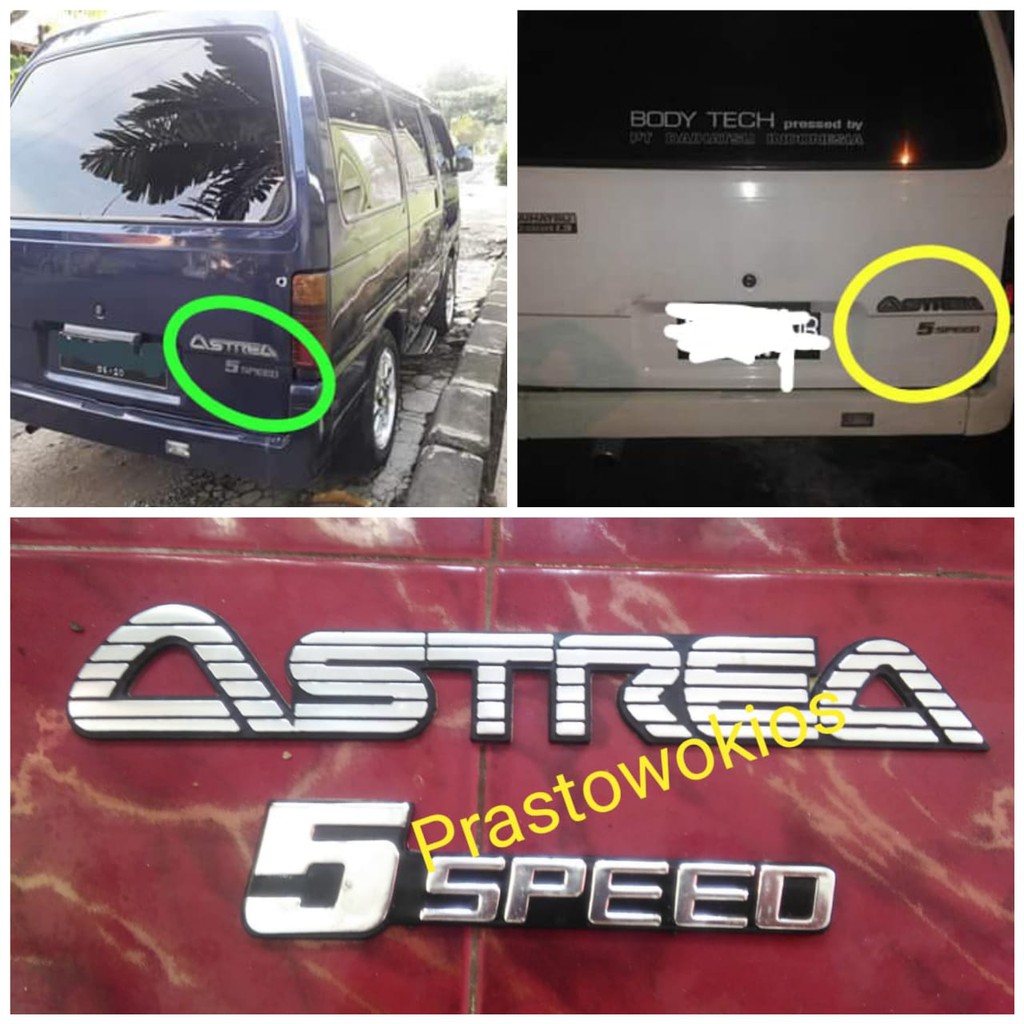 Emblem tulisan ASTREA dan 5 speed DAIHATSU ZEBRA