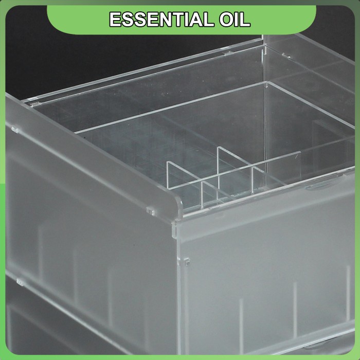 

Promo Rak Essential Oil 2 Tingkat Model Laci Bahan Acrylic Isi 40 - Clear Sandblast