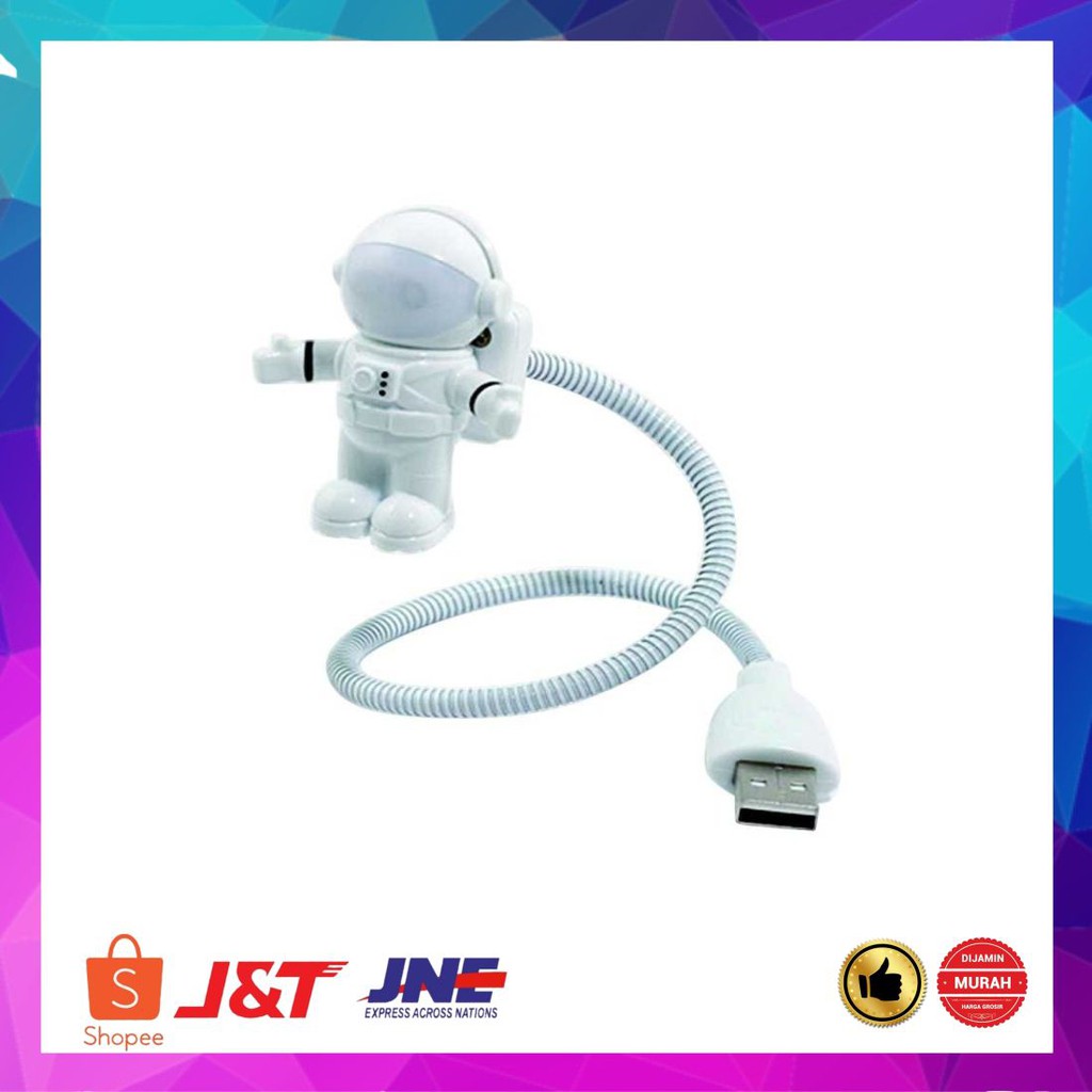 Murah Eshoo Lampu LED USB Night Light Lamp Flexible Spaceman Astro - White