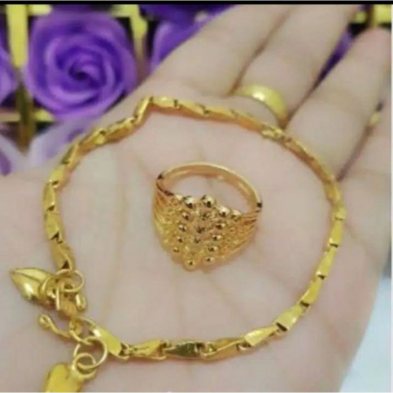 gelang+cincin xuping 24k dewasa