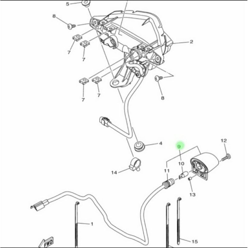 LAMPU PLAT NOMOR BELAKANG AEROX ASLI ORI YAMAHA B63 H4740 00